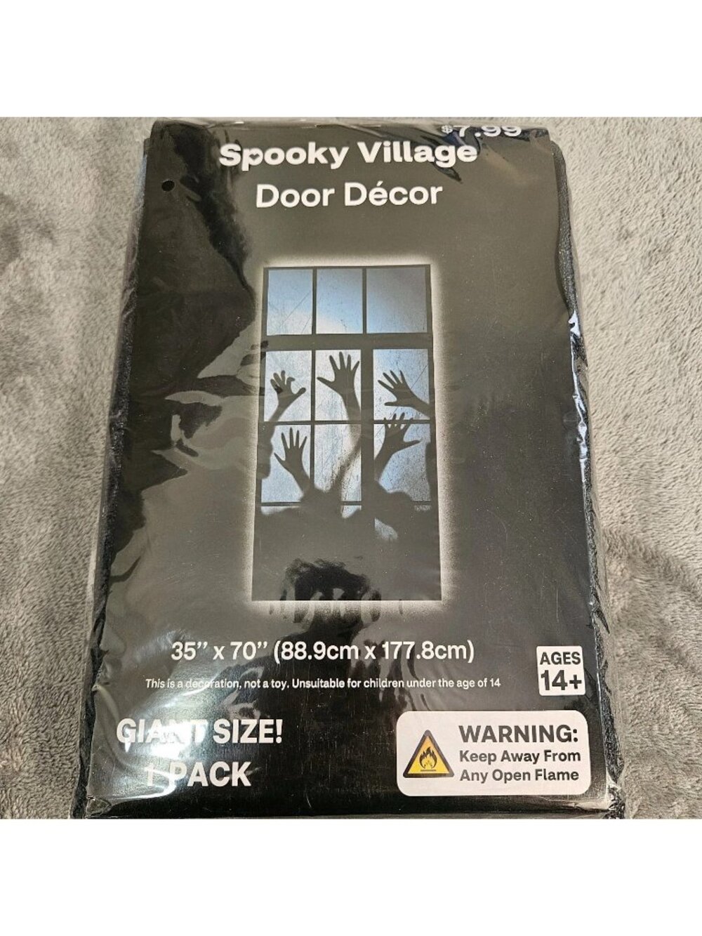 Halloween Door Decoration Giant Size 35” x 70” Hands Shadow Haunted Horror Goth
